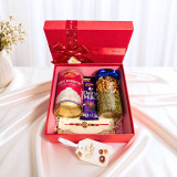 Rakhi Gift Combo with Rasbhari, Chocolate & Dry Nuts JNK-7866