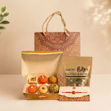 Rakhi with Dry Nuts & Sweets Gift Set