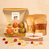 Almond, Cashew, Rakhi & Sweets Gift Set DKG-1719