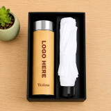 2-Partition Box With Bamboo Bottle & Umbrella Gift Set DKG-1727