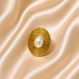 Chunky Golden Oval Ring JR-0011-E