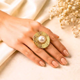 Chunky Pearl Statement Ring JR-0011-B