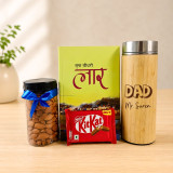 Dad Appreciation Gift Hamper with Custom Bamboo Bottle & Novel