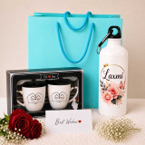 Red Roses, Bottle With Couple Mug Gift Set DKG-1750