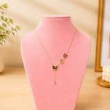 Stainless Steel Triple Butterfly Necklace JL-158