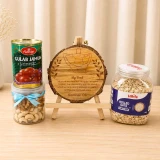 Personalized Father’s Day Gift Hamper with Wooden Log, Nuts & Sweets SK-3533