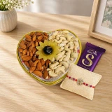 Rakhi Gift Combo with Dry Nuts, Candle & Chocolate JNK-7896