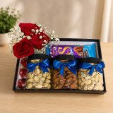 Roses with Chocolate & Dry Nuts Gift Box JNK-7899