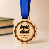 Personalized Best Dad Wooden Medal SK-3559