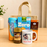 Personalized Best Dad Sugar-Free Treats ,Coffee & Mug Gift Set SK-3563