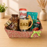 Personalized Dad’s Mug, Sweets, Coffee & Dry Fruits Hamper SK-3565