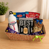 Dad Gift Box with Snacks, T-Shirt, Bottle & Wooden Keyring JNK-7915