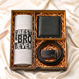 Best Brother Gift Set with Leather Wallet & T-Shirt in a Custom Wooden Box SK-3595