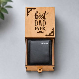 Personalized Wallet With Wooden Box Gift Set DKG-1832