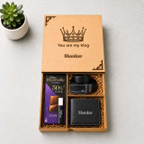 Chocolate, Perfume, Wallet & Belt With Personalized Box Gift Set DKG-1864