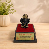 Wisdom & Protection Ganesh Mantra with Ganesh Statue on Wooden Base JNK-7972
