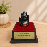 Love You Dad Personalized Buddha Palm Statue on Wooden Base JNK-7974