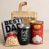 Best Dad Ever Mug, Rasgulla & Cashew Gift Set SK-3700