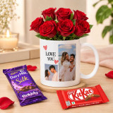 Love You Forever Couple Gift Hamper With Roses SK-3764