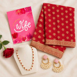 Saree, Necklace & Earrings Gift Set for Wife AM-516