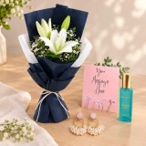 Elegant Lily Bouquet & Earring Gift Set for Her SK-3775