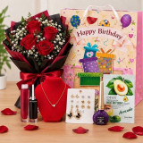 Birthday Gift Set For Her With Bouquet & Beauty Acessories