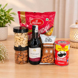 Red Wine 200ml with Dry Nuts & Snacks JNK-8063