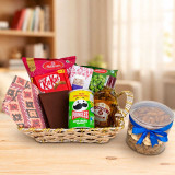 Brother’s Gift Basket with Whisky 200ml, Wallet & Dhaka Topi JNK-8071