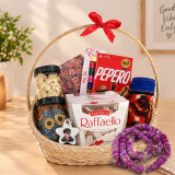 Bhai Tika Gift with Dhaka Topi, Chocolates, Dry Nuts & Candle JNK-8078