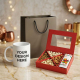 Festive Dry Fruit, Chocolate & Mug Gift Set DKG-1963