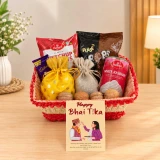 Tihar Gift Basket with Chocolates, Sweets & Dry Nuts JNK-8116