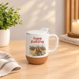Occasion Theme Photo Printed Mug with Lid & Cork Base – 13 oz JNK-8128