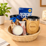 Personalized Bamboo Mug, Drynuts & Candle Gift Hamper DKG-2000