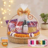 Saptarangi Tika, Mala, Wine & Snack Gift Hamper DKG-2003
