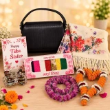 Shwal, Bag, Saptarangi Tika & Mala Gift Hamper DKG-2057