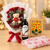 Romantic Roses & Sweet Wine Hamper For Her SK-3867