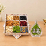 Festive Dry Fruit & Silver Ganesh Laxmi Frame Hamper SK-3882