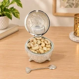 German Silver Mayur Design Container with Cashews (200g) SPM-932