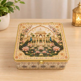 Mayur & Floral Design Decorative Gift Box with 4 Glass Jars PKG-BX-52