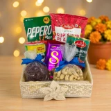 Dry Nuts, Chocolates & Festive Snacks Gift Basket JNK-8281