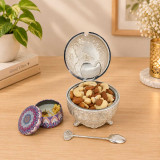 Nut Assortment in Silver Bowl with Candle – Gift Set SK-3896