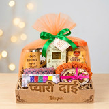 Tihar Gift Box with Personalized Mug, Tea, Cookies & Dry Nuts