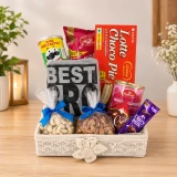 Snacks with Dry Nuts & T-Shirt Gift for Brother