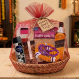 Bhai Tika Gift Hamper for Brother with Whisky & Snacks