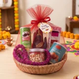 Bhai Tika Gift Hamper with Buddha Idol, Cashews & Gulab Jamun
