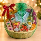 Tihar Festive Gift Basket with Shirt, Wine & Snacks for Brother