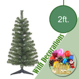 2 Feet Christmas Artificial Tree with Decorations