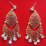 Leafy Jhumka Earring with shining stones Leafy Jhumka Earring with shining stones