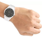Titan Black Dial Metal Strap Watch for Men (1584SM04)