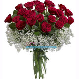 20 Lovely Valentine Red Roses with Gipsy Fillers - HID